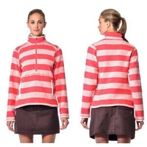Patagonia Better Sweater Marsupial Striped Half Zip Fleece Jacket Pullover Pink